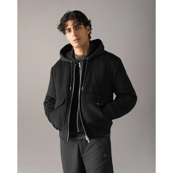 Moose Knuckles Elington Bomber in Black | Men Jackets | Luxury Shoes 