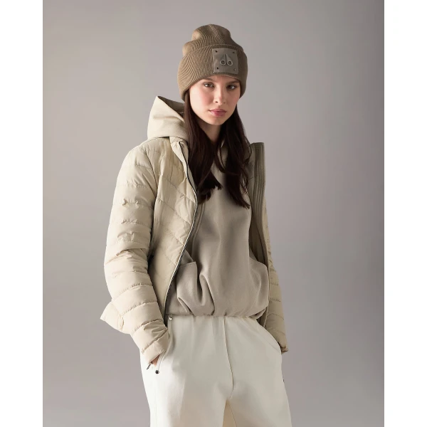 Moose Knuckles Elora Down Jacket in Alabaster | Jackets | Luxury Shoes 