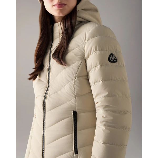 Moose Knuckles Elora Down Jacket in Alabaster | Jackets | Luxury Shoes 