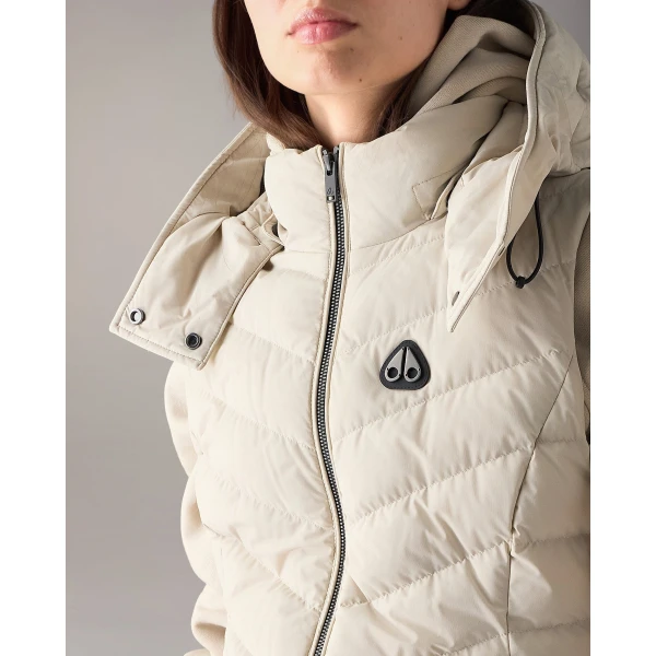 Moose Knuckles Elora Down Vest in Alabaster | Vests | Luxury Shoes 