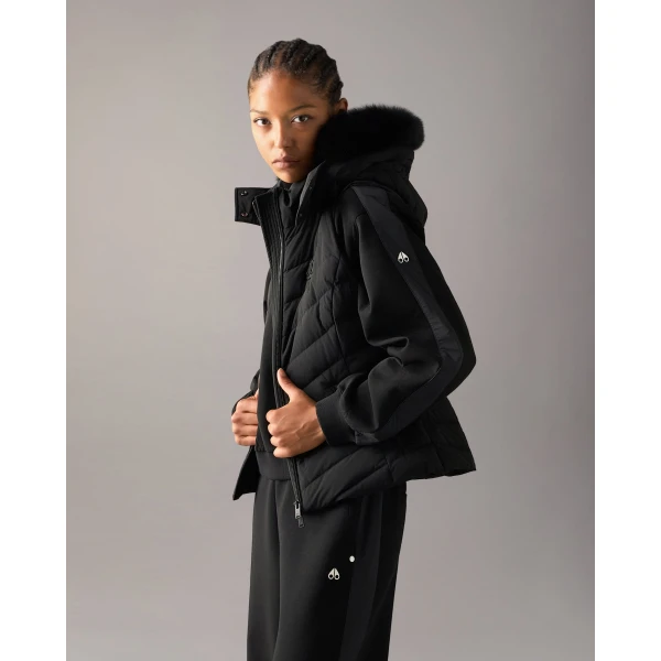 Moose Knuckles Elora Down Vest in Black | Vests | Luxury Shoes 