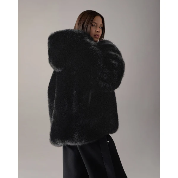 Moose Knuckles Ember Faux Fur Jacket in Black | Jackets | Luxury Shoes 