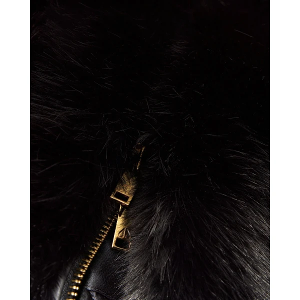 Moose Knuckles Ember Faux Fur Jacket in Black | Jackets | Luxury Shoes 