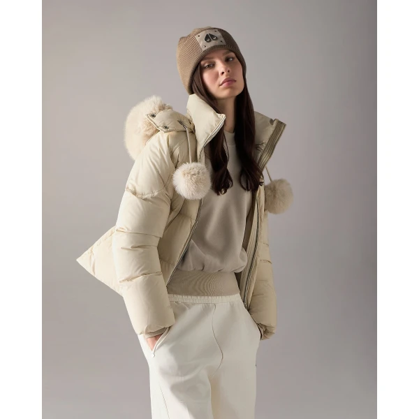 Moose Knuckles Everest Hooded Down Puffer in Alabaster | Jackets | Luxury Shoes 