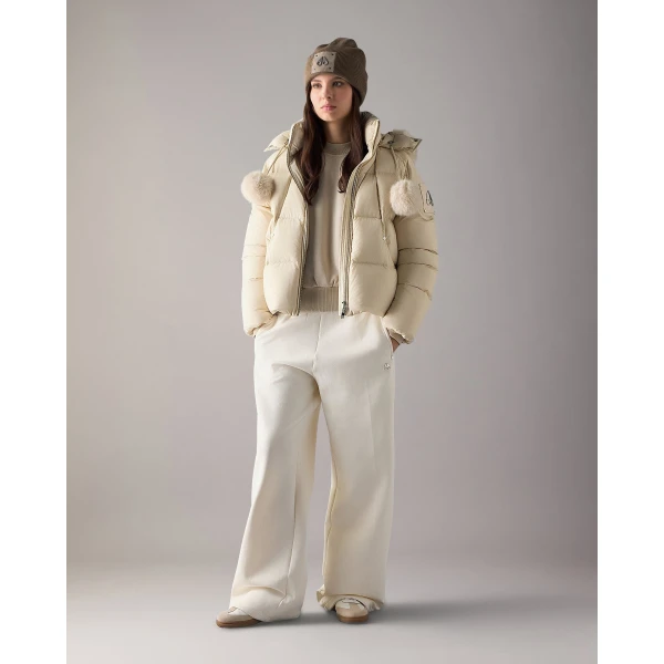 Moose Knuckles Everest Hooded Down Puffer in Alabaster | Jackets | Luxury Shoes 