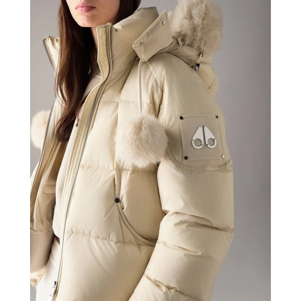 Moose Knuckles Everest Hooded Down Puffer in Alabaster | Jackets | Luxury Shoes 