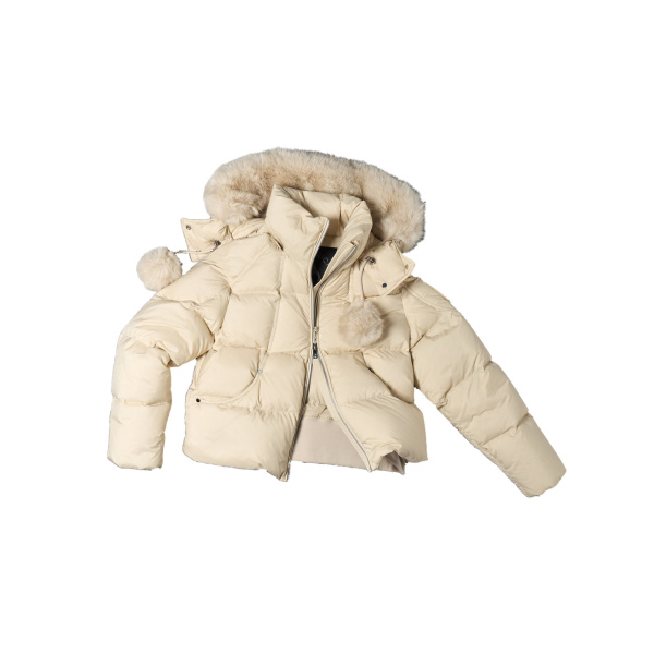Moose Knuckles Everest Hooded Down Puffer in Alabaster | Luxury Shoes 