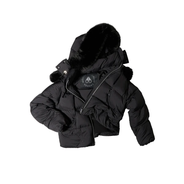 Moose Knuckles Everest Hooded Down Puffer in Black | Luxury Shoes 