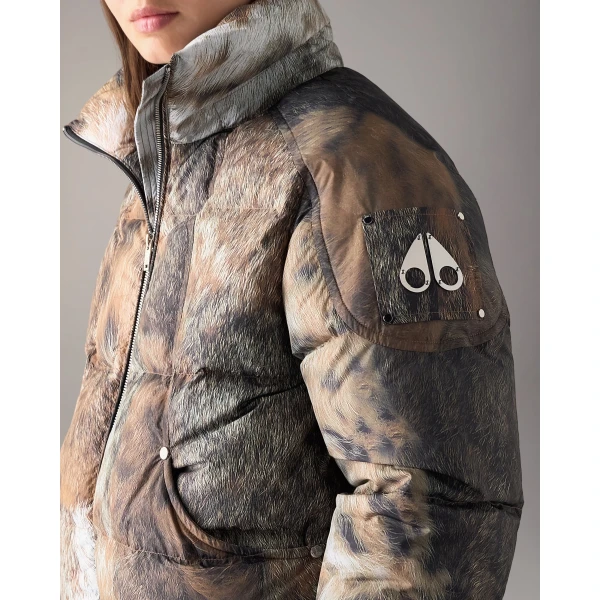 Moose Knuckles Everest Hooded Fur-Print Down Puffer in Wild and Gold | Jackets | Luxury Shoes 