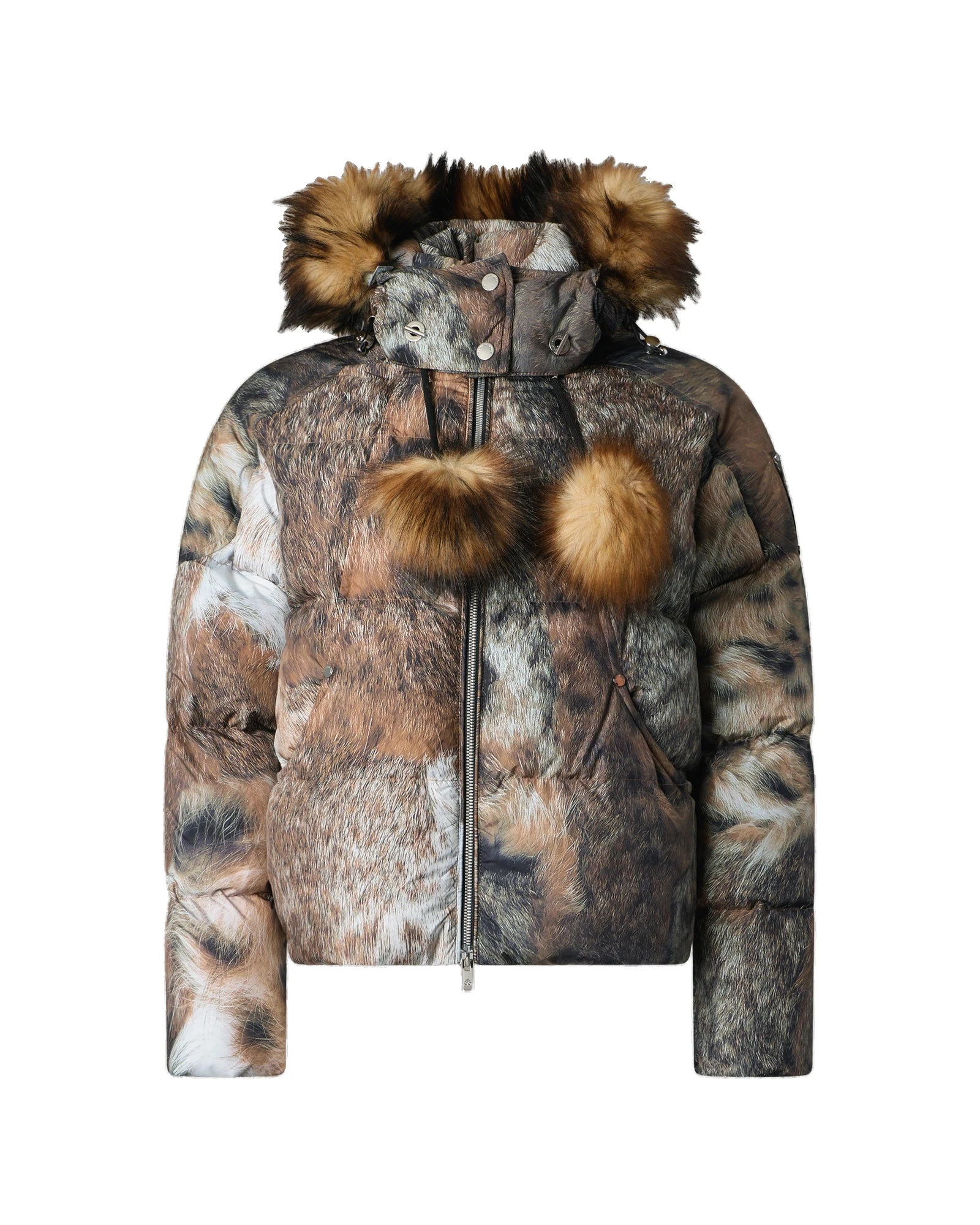 Moose Knuckles Everest Hooded Fur-Print Down Puffer in Wild and Gold Moose Knuckles Everest Hooded Fur-Print Down Puffer in Wild and Gold | Luxury Shoes