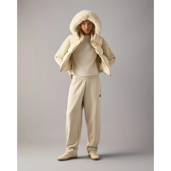 Moose Knuckles Everest Hybrid Down Jacket in Alabaster | Jackets | Luxury Shoes 