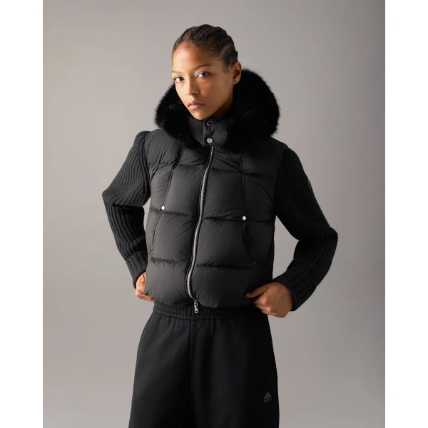Moose Knuckles Everest Hybrid Down Jacket in Black | Jackets | Luxury Shoes 