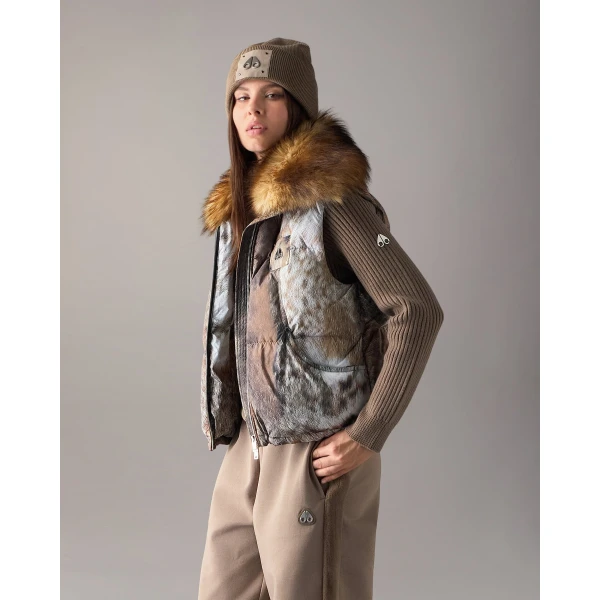 Moose Knuckles Everest Printed Down Puffer Vest in Wild | Vests | Luxury Shoes 