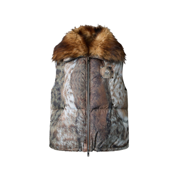 Moose Knuckles Everest Printed Down Puffer Vest in Wild | Luxury Shoes 