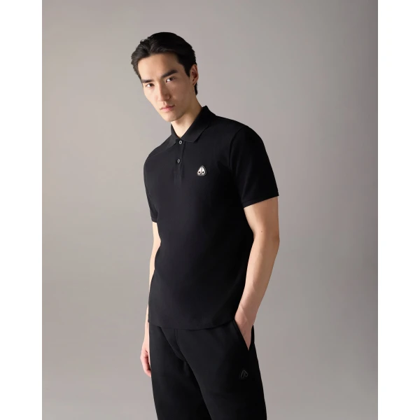 Moose Knuckles Everett Polo in Black | T-shirts & vests | Luxury Shoes 