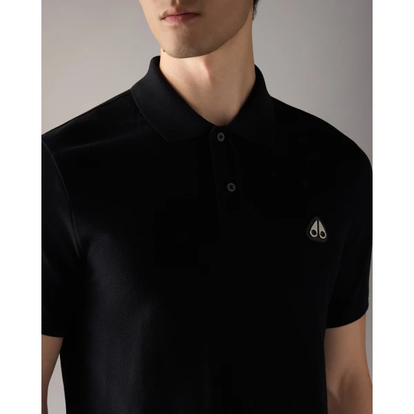 Moose Knuckles Everett Polo in Black | T-shirts & vests | Luxury Shoes 