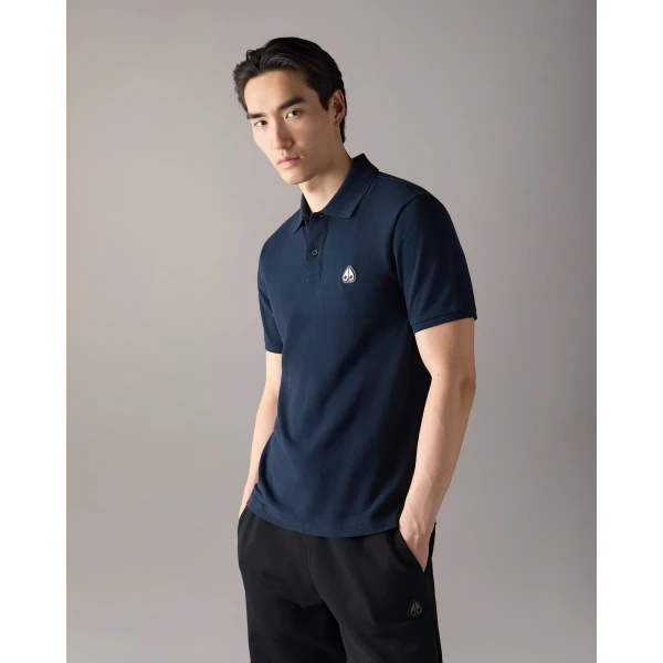 Moose Knuckles Everett Polo in Navy | T-shirts & vests | Luxury Shoes 