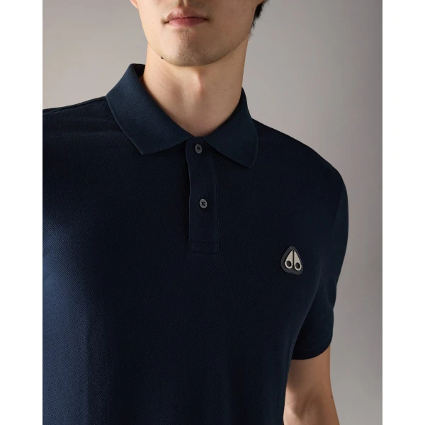 Moose Knuckles Everett Polo in Navy | T-shirts & vests | Luxury Shoes 
