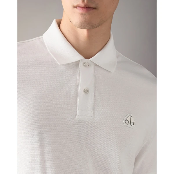 Moose Knuckles Everett Polo in White | T-shirts & vests | Luxury Shoes 