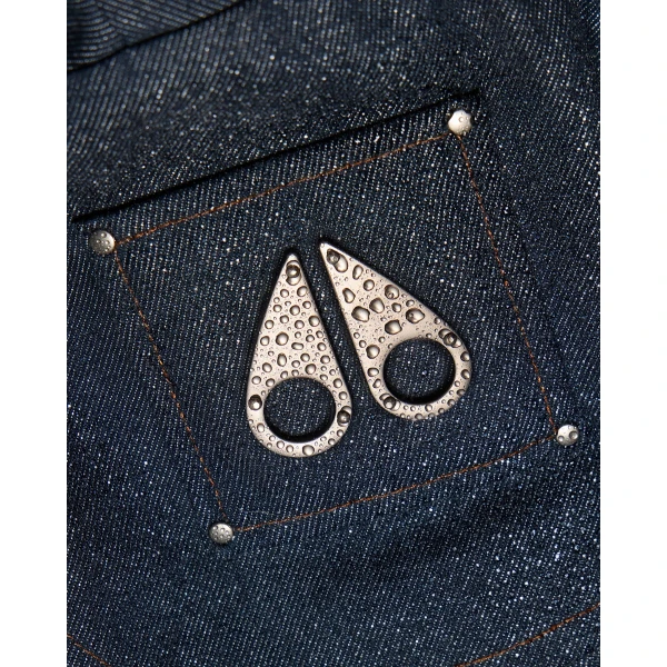 Moose Knuckles Frontier Denim & Down Trucker Jacket in Denim | Denim | Luxury Shoes 