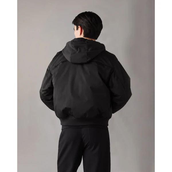 Moose Knuckles Georgie Satin Bomber Jacket in Black | Men Jackets | Luxury Shoes 