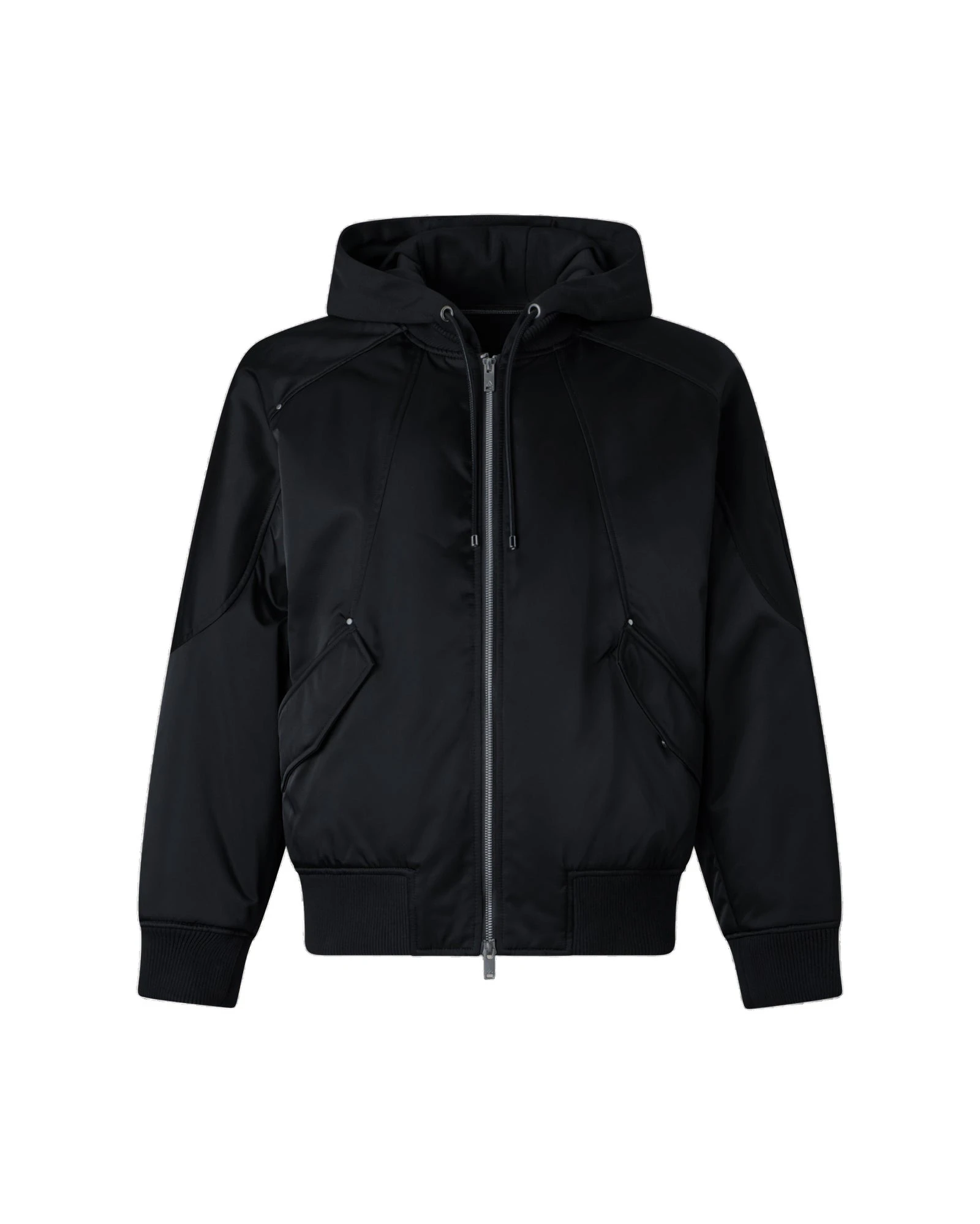 Moose Knuckles Georgie Satin Bomber Jacket in Black Moose Knuckles Georgie Satin Bomber Jacket in Black | Luxury Shoes