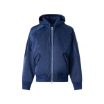 Moose Knuckles Georgie Satin Bomber Jacket in Nightfall | Luxury Shoes 