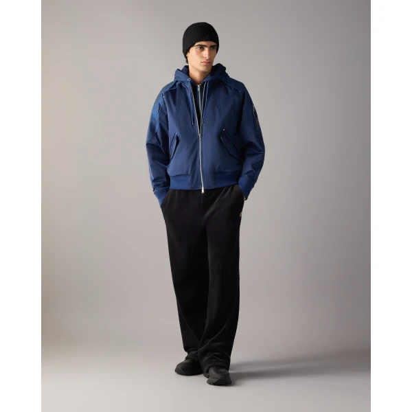 Moose Knuckles Georgie Satin Bomber Jacket in Nightfall | Men Jackets | Luxury Shoes 