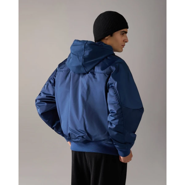 Moose Knuckles Georgie Satin Bomber Jacket in Nightfall | Men Jackets | Luxury Shoes 
