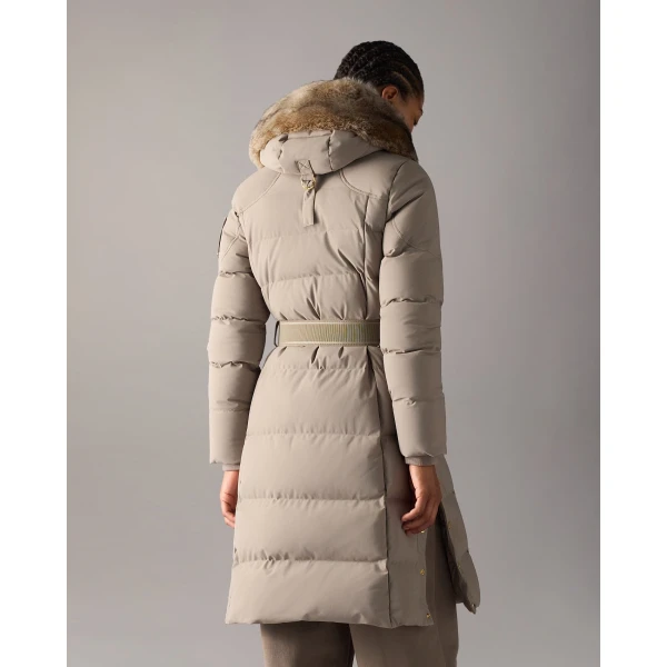 Moose Knuckles Gilded Long Down Parka in Ashen and Bronze | Coats | Luxury Shoes 