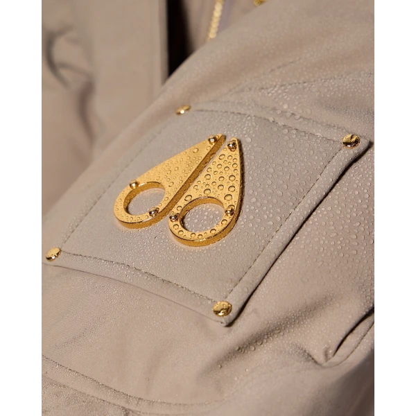 Moose Knuckles Gilded Long Down Parka in Ashen and Bronze | Coats | Luxury Shoes 