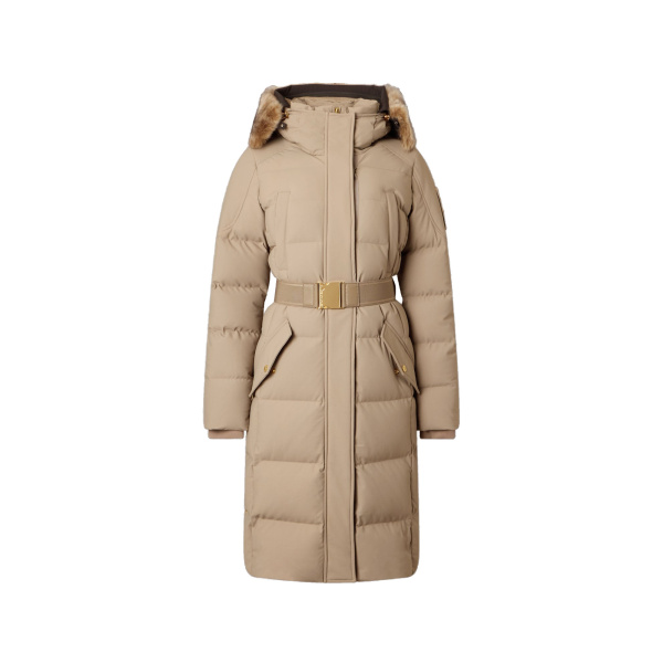 Moose Knuckles Gilded Long Down Parka in Ashen and Bronze | Luxury Shoes 