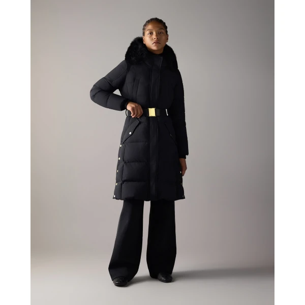Moose Knuckles Gilded Long Down Parka in Black | Coats | Luxury Shoes 