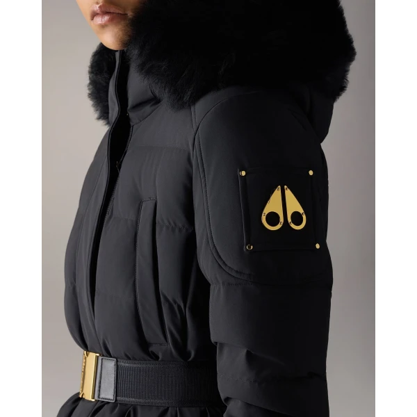 Moose Knuckles Gilded Long Down Parka in Black | Coats | Luxury Shoes 