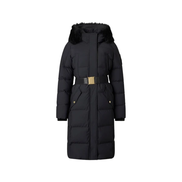 Moose Knuckles Gilded Long Down Parka in Black | Luxury Shoes 