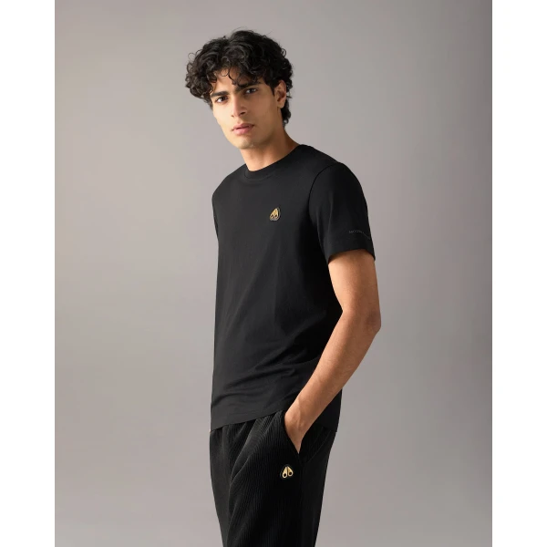 Moose Knuckles Gold Series Crescent T-Shirt in Navy | T-shirts & vests | Luxury Shoes 
