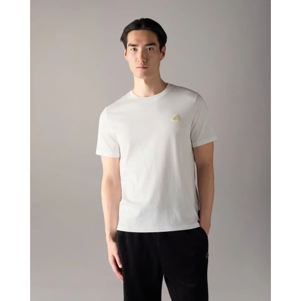 Moose Knuckles Gold Series Crescent T-Shirt in White | T-shirts & vests | Luxury Shoes 