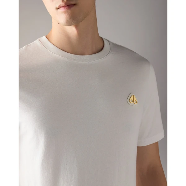 Moose Knuckles Gold Series Crescent T-Shirt in White | T-shirts & vests | Luxury Shoes 