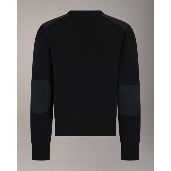 Moose Knuckles Gold Series Elowan Crewneck Sweater in Black | Men Knitwear | Luxury Shoes 