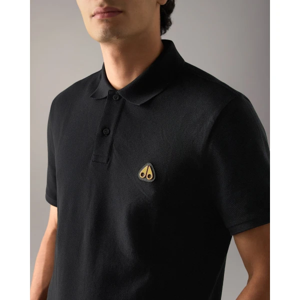 Moose Knuckles Gold Series Everett Polo in Black | T-shirts & vests | Luxury Shoes 