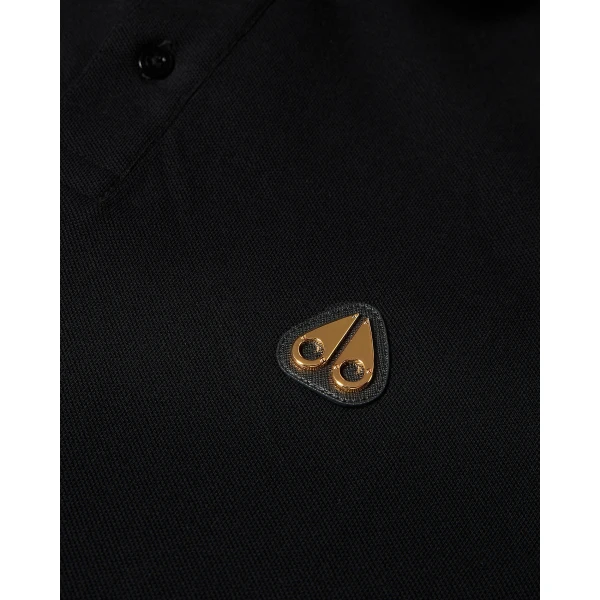 Moose Knuckles Gold Series Everett Polo in Black | T-shirts & vests | Luxury Shoes 