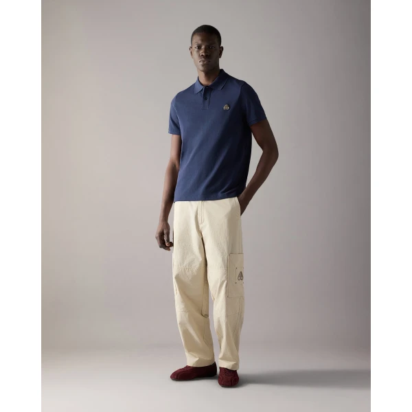 Moose Knuckles Gold Series Everett Polo in Navy | T-shirts & vests | Luxury Shoes 
