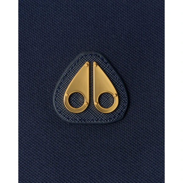 Moose Knuckles Gold Series Everett Polo in Navy | T-shirts & vests | Luxury Shoes 