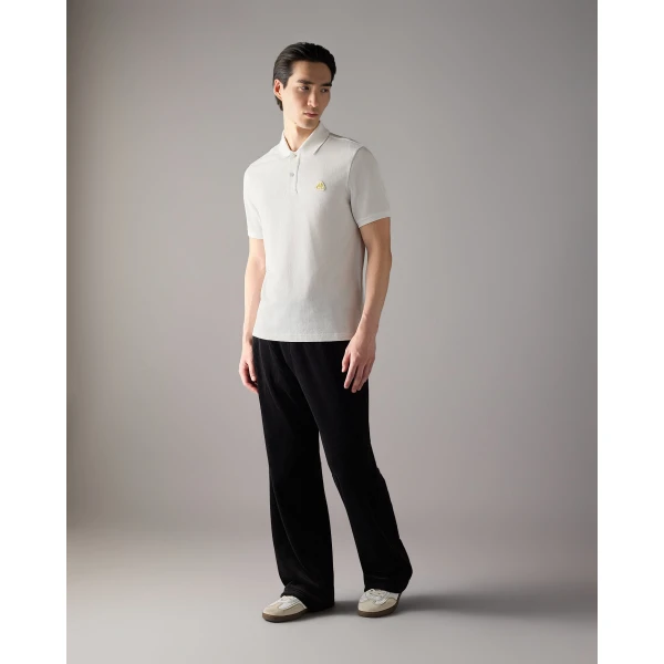 Moose Knuckles Gold Series Everett Polo in White | T-shirts & vests | Luxury Shoes 