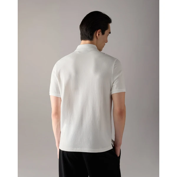 Moose Knuckles Gold Series Everett Polo in White | T-shirts & vests | Luxury Shoes 