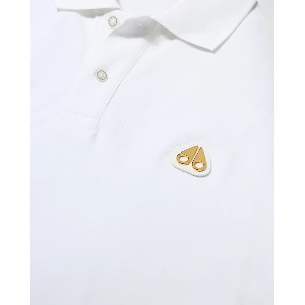 Moose Knuckles Gold Series Everett Polo in White | T-shirts & vests | Luxury Shoes 