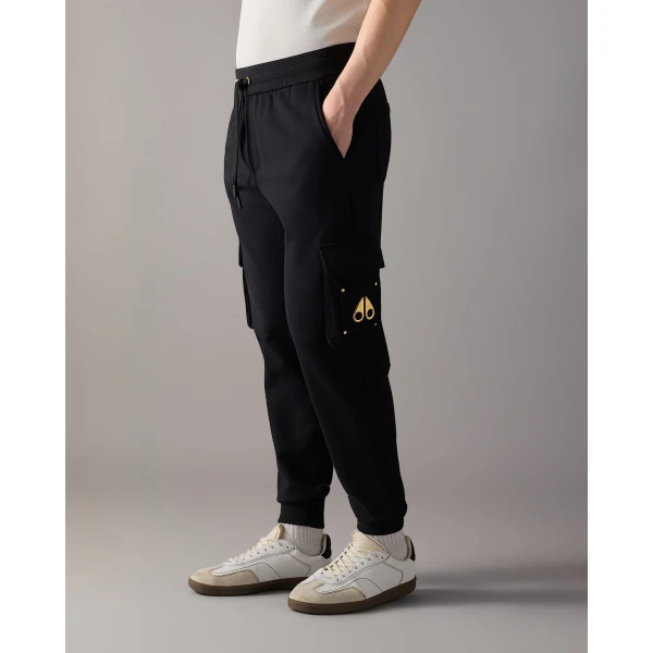 Moose Knuckles Gold Series Hartsfield Cargo Joggers in Black | Pants | Luxury Shoes 