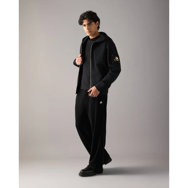 Moose Knuckles Gold Series Hartsfield Zip-Up Hoodie in Black | Sweatshirts | Luxury Shoes 