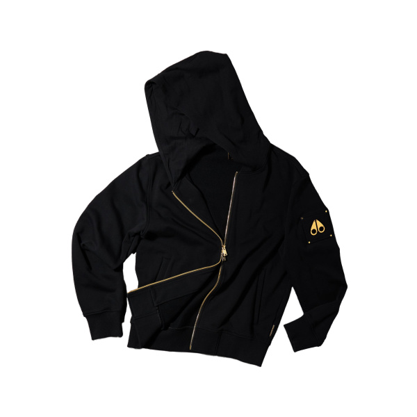 Moose Knuckles Gold Series Hartsfield Zip-Up Hoodie in Black | Luxury Shoes 