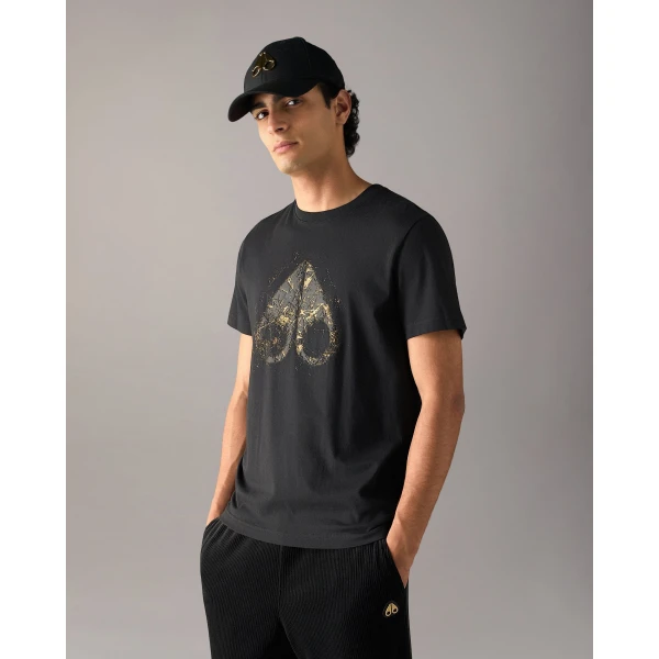 Moose Knuckles Gold Series Icebreak Logo T-Shirt in Black | T-shirts & vests | Luxury Shoes 